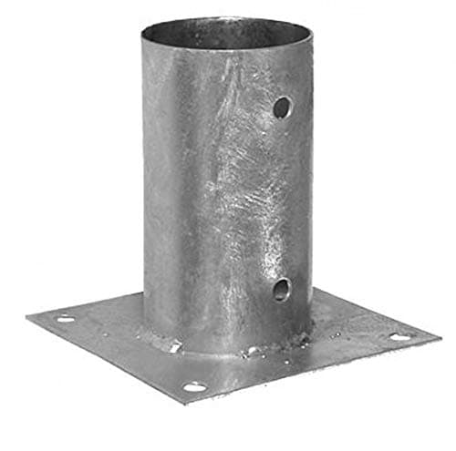 Image of Galvanised Bolt Down Circular Round Post Support Base (Diameter: 100mm)