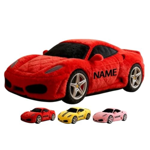 Image of LALILIESS Personalized Race Car Shaped Pillow with Name Cute Theme Pillow for Bed Sofa Couch Decor Race Car Cushion Party Decor Gift for Boy Girl Kid Family Friends Driver