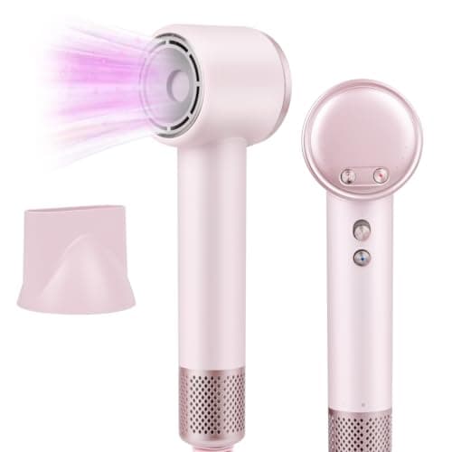 Image of Hair Dryer 200 Million Negative Ionic Hairdryer,3 Speed 4 Heat Setting,110, 000 RPM High Speed Brushless Motor Blow Dryer,with Magnetic Nozzle,51dB Low Noise Travel Hairdryers for Women and Men (Pink)