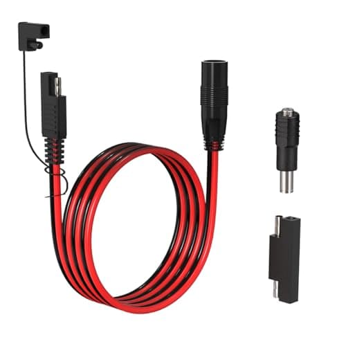 Image of ELFCULB 14AWG 6FT SAE to DC 7909 Female Extension Cable with DC 5525 Female Adapter, SAE Polarity Reverse Adapter for Portable Power Station, Solar Panel (1.8M)