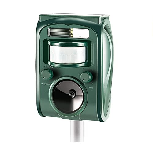 Image of Famisym Cat Repellent Ultrasonic Fox Repeller Solar Battery Operated Animal Cat Deterrents Scarer for Gardens, Waterproof Outdoor with Ground