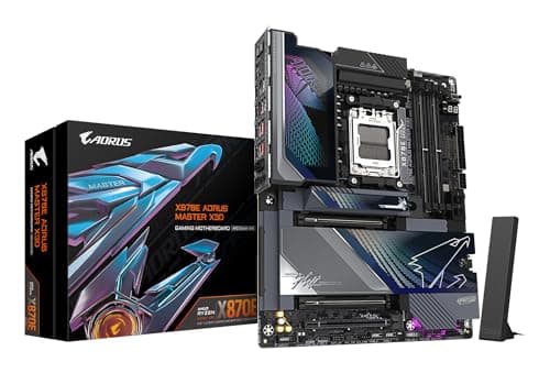 Image of GIGABYTE X870E AORUS MASTER X3D Motherboard - Supports AMD Ryzen 9000 CPUs, 18+2+2 Phases Digital VRM, up to 9000Hz DDR5 (OC), 2xPCIe 5.0 + 3xPCIe 4.0, Wi-Fi 7, 10GbE LAN, USB 4