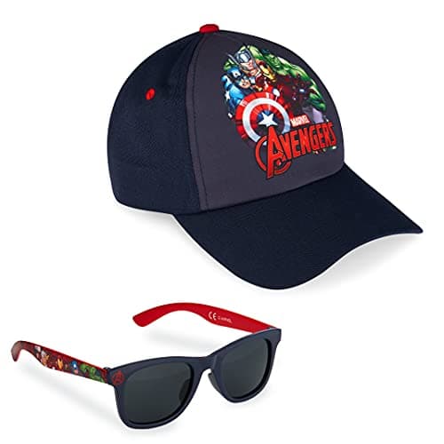 Image of Marvel Spiderman Sunglasses Baseball Cap Set for Kids Adjustable Summer Sun Hat UV400 Kids Holiday Travel Essentials (Navy)