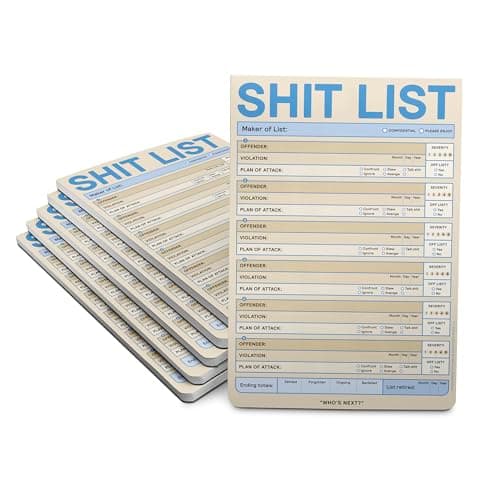 Image of Knock Knock 6-Count Sh*t List Checklist Pads- Funny Notepads for Coworkers, Office, and Home, 6 x 9-inches (Pastel Edition)