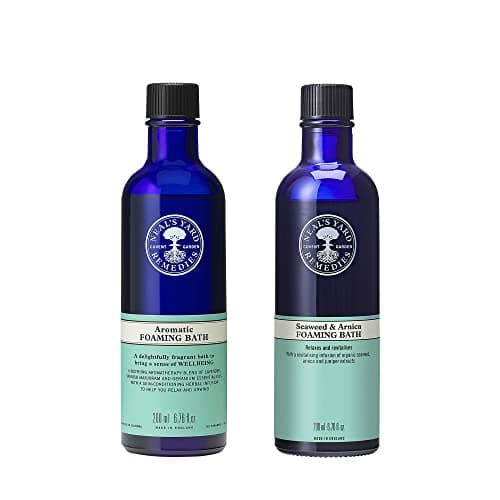 Image of Neal's Yard Remedies Aromatic Foaming Bath | Helps The Mind & Body - Relax & Unwind and Seaweed and Arnica Foaming Bath | Ease Tiredness & Restore Vitality