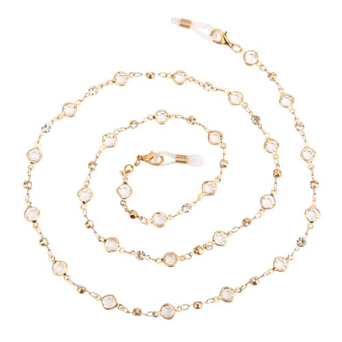 Image of Crystal Beaded Eyeglass Chain, Stylish Adjustable Crystal Beaded Around Neck Eye Spectacle Glasses Chains Sunglasses Necklace String Strap Holder Hanger Lanyard Accessories Suitable for Women Men