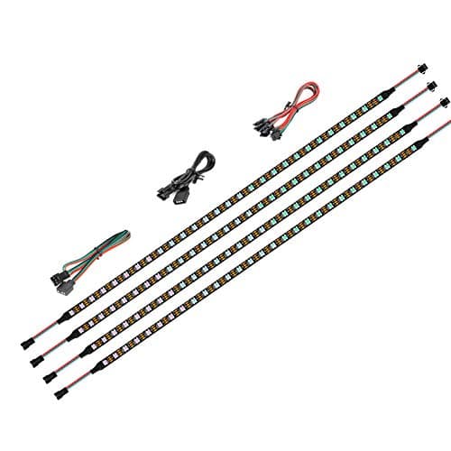 Image of BTF-LIGHTING LED RGB PC Light Strip 4PCs 19in Individually Addressable LED Strip for 5V 3-Pin LED Headers for Asus Aura, Gigabyte RGB Fusion