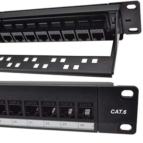 Image of 24 Port RJ45 CAT6 Gigabit Ethernet Pass Through Keystone Coupler 19 Patch Panel