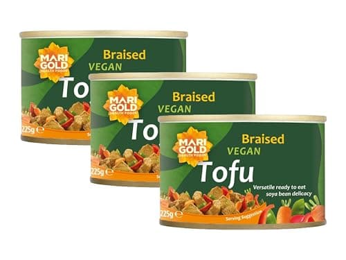 Image of Marigold Braised Vegan Tofu, 225g (Pack of 3) – High Protein, Gluten-Free, Ready-to-Eat, Versatile Plant-Based Soya