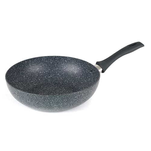 Image of Russell Hobbs Nightfall Stone Wok - 28cm Stir-Fry Pan, Non-Stick Coating, Aluminium Deep Frying Pan, Soft-Touch Handle, Suitable for All Cooking Hobs Including Induction, Use Little or No Oil