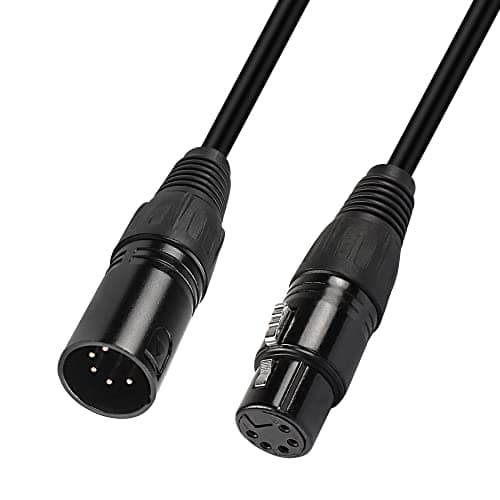 Image of MEIRIYFA 5 Pin XLR DMX Adapter Cable, XLR 5-Pin Male to Female Patch Cable, 1M