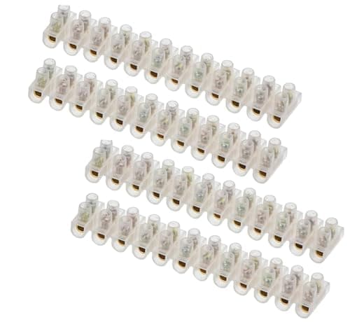Image of 3A Terminal Block Strip Connector 12-Way, 4 Pack Plastic Wire Connector Block, Electrical Cable Joiner Terminal for Lighting & Home Wiring