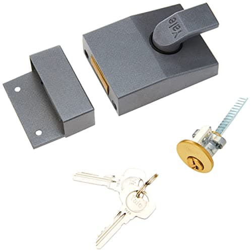 Image of Yale B-82-DMG-PB-60 Standard Nightlatch, Standard Security, Dark Metallic Finish/Polished Brass Cylinder, 60 mm Backset