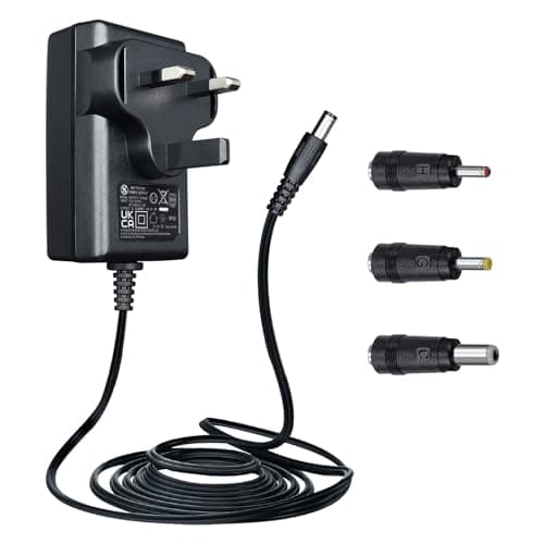 Image of ANLINK 15V 1A/1000mA 1.8M Long Power Supply Adapter, AC 100-240V to DC 15V 1A Switching Adapter 5.5x2.1mm Wall Plug with 3 Tips for Cat Open Air Self Cleaning,Jump Starter and More, UKCA Certified