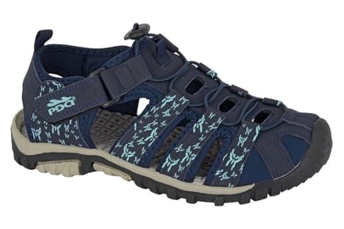 Image of PDQ L659 Toggle Touch Fastening Sports Trail Sandals - Navy - 7 UK