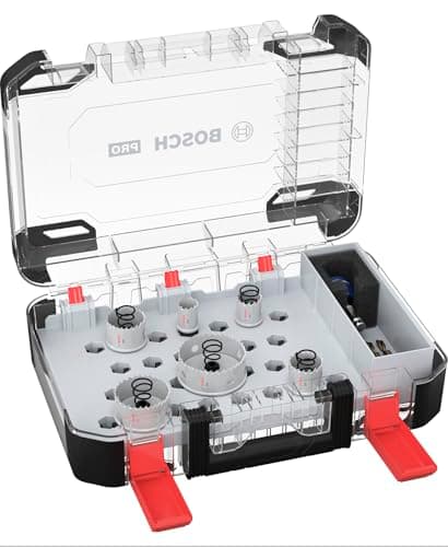 Image of Bosch 8 x Pro Sheet Metal Power Change Plus Hole Saw Set (for Stainless Steel Sheets, Steel Sheets, Diameter 20-64 mm, Professional Accessories Drill/Screwdriver)
