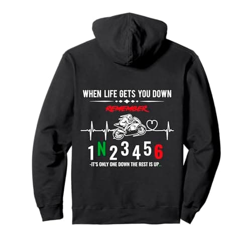 Image of Motorbike Motorcycle When Life Gets You Down Wheelie Gift Pullover Hoodie