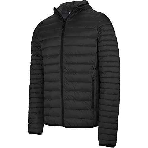 Image of Kariban Mens Lightweight Hooded Down Jacket (L) (Black)