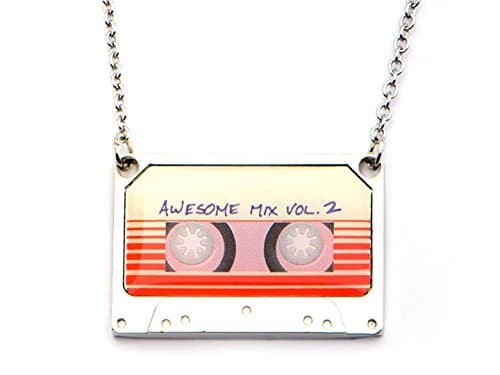 Image of SalesOne International, Women's Stainless Steel Marvel Guardians of the Galaxy Awesome Mix Vol. 1 Tape Pendant with Chain. Licensed Jewelry Box Included. Chain Size: 18 inch long, Silver, GOTGTAPPNK01