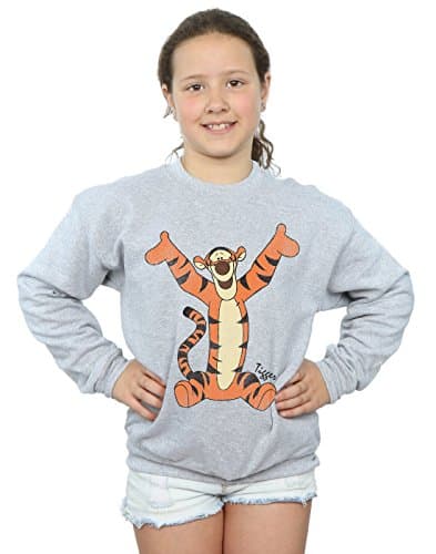 Image of Disney Girls Winnie The Pooh Classic Tigger Sweatshirt 9-11 Years Sport Grey