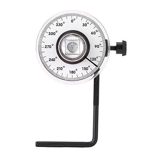 Image of Qiilu Torque Wrench Angle Gauge, 1/2 Inch, Adjustable Drive, 360 Degree Angle Materials, Fits 1/2" Dr. Tools, Metric