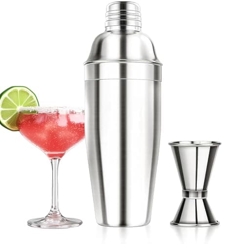 Image of Cocktail Shaker, Large 750ml Stainless Steel Cocktail Shaker Set with Strainer, Jigger, Cocktail Set with Bar Accessories Mixer Bar Utensil Tool