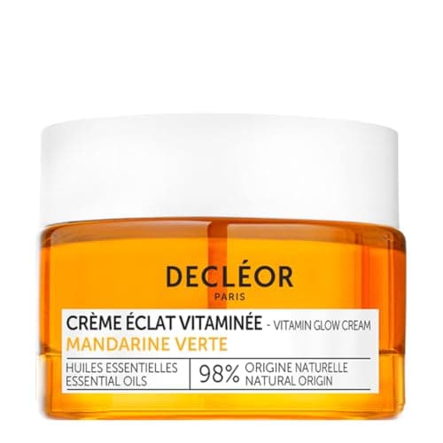 Image of Decléor, Day Cream, Moisturiser, smooths The Appearance of fine Lines, Leaving Skin energised with a Healthy-Looking Glow, with Green Mandarin Essential Oils and Hyaluronic Acid, Vitamin Glow Cream