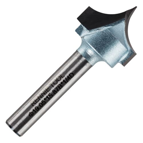 Image of Rennie Tools - 3/4" (19.05mm) Cut x 3/8" (9.52mm) RAD x 1/4" Shank TCT Tungsten Carbide Tipped Roundover Router Bit / Point Cutting Round Over Bit, 2 Flute Carbide Tipped CNC Router Bit