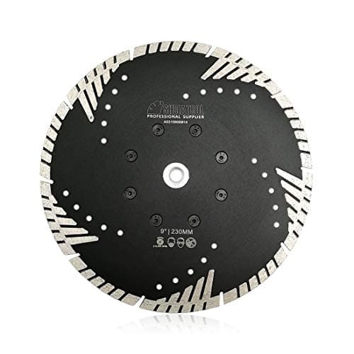 Image of SHDIATOOL Diamond Cutting Blade 230mm / 9 Inch with Turbo Slant Protection Teeth for Concrete Tile Granite Marble Masonry Brick