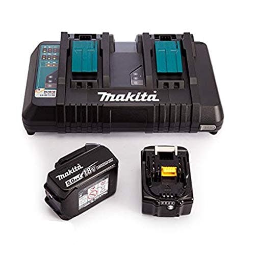 Image of Makita DC18RD 14.4v/18v LXT Li-ion Twin Port Charger + 2 x BL1850 5Ah Batteries
