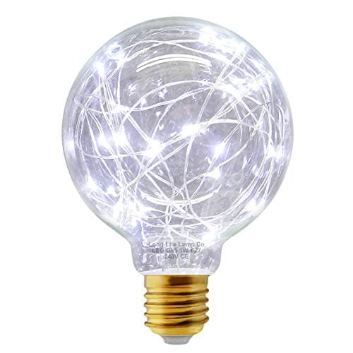 Image of Long Life Lamp Company 1w G95 Globe LED Industrial Decorative Light Bulb Coloured Fairy String Filament E27 (Cool White)