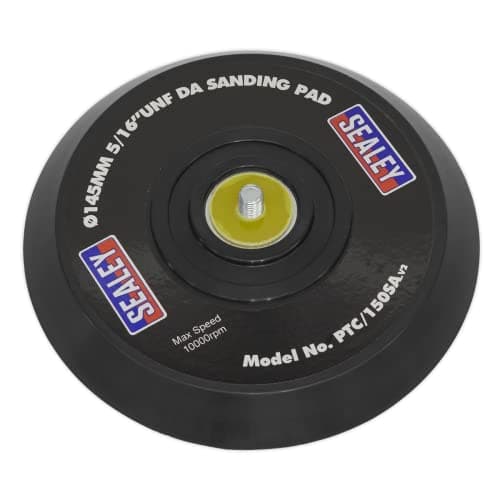 Image of Sealey PTC/150SA DA Backing Pad for Stick-On Discs Ø145mm 5/16"UNF , Black