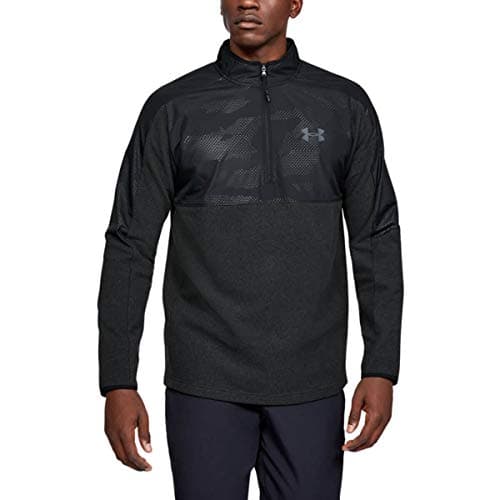 Image of Under Armour Men CGI 1/2 Zip Warm-Up Top - Black//Pitch Gray (001), Small