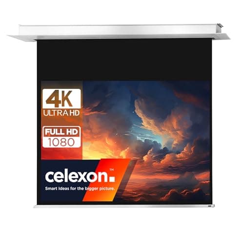 Image of celexon Professional Plus Ceiling recessed Electric-Screen 140" | 280x210 cm 4:3 | electric 4K, Full-HD built-in installation with wall switch, for your projections | For mounting in the ceiling