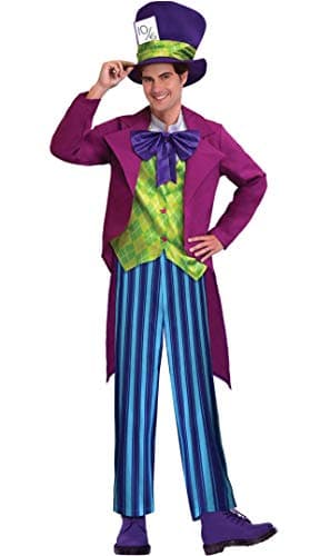 Image of amscan 9904686 Mad Hatter Party Costume Set, 3 Pcs,Plus Size/XXL,Multi-colored