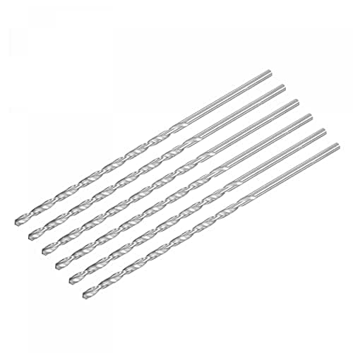 Image of sourcing map HSS(High Speed Steel) Extra Long Twist Drill Bits, 4mm Drill Diameter 160mm Length for Hardened Metal Woodwork Plastic Aluminum Alloy 6 Pcs
