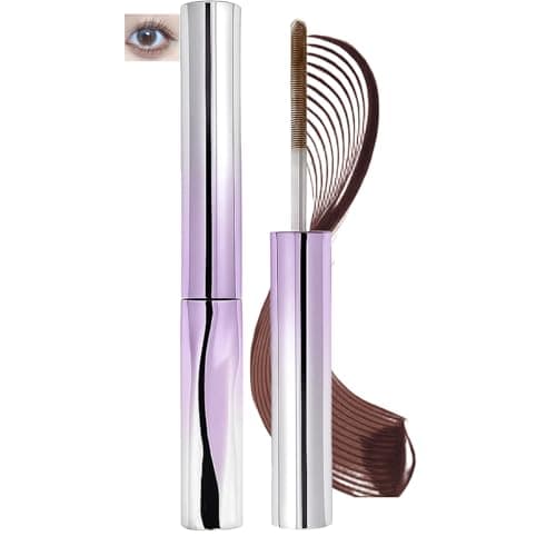 Image of Waterproof Tubing Mascara - Smudge-Proof Long-Lasting Formula With 3D Curling Lengthening Brush For Natural Looking Lashes Washable And Non-Clumping Makeup In Shade 02# Brown