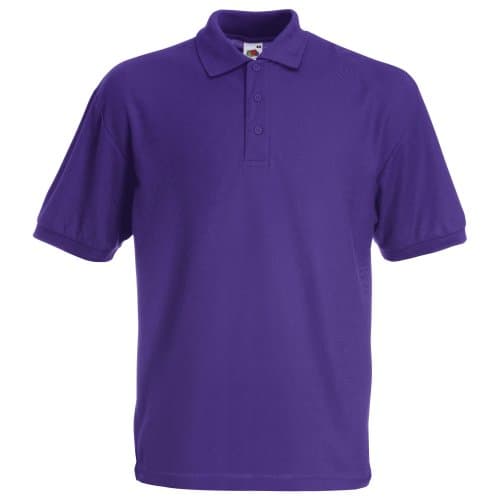 Image of Fruit of The Loom Mens 65/35 Pique Short Sleeve Polo Shirt (L) (Purple)