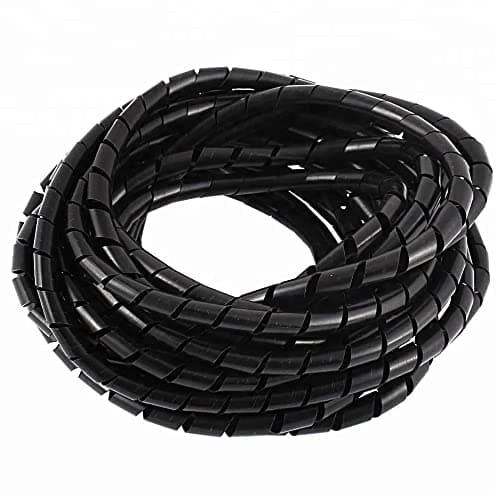 Image of KafTon Spiral Wrap Cable Binding Tidy Leads on TV PC Home Cinema CCTV Wires Hide Electrical Wire Organizer Sleeve Black Natural (6mm - Bundles 4-50mm, Black - 10M)