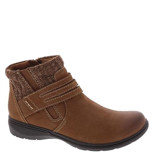 Image of Clarks Women's Carleigh Lane Ankle Boot, Dark Tan Nubuck, 6.5