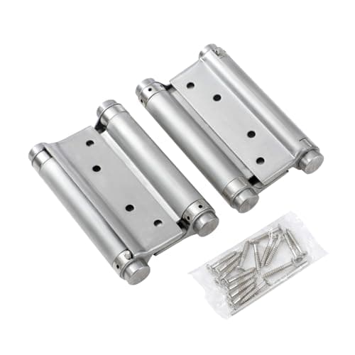 Image of KATSU Double Action Spring Hinges 5" 125mm, 1 Pair with Screws Stainless Steel Dual Swinging Door Hinges for Saloon Cafe Kitchen Internal and External Doors 54611050