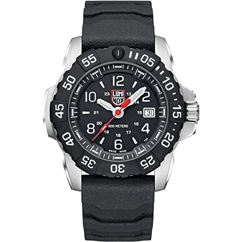 Image of Luminox Navy Seal Steel 3250 time Date Series Mens Analogue Swiss Quartz Watch with Rubber Bracelet XS.3251.CB