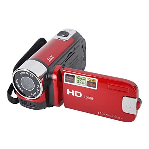 Image of MENDUNER 4K Camcorder Vintage, 48MP Retro Camcorder, DV Camera 2.7in TFT Rotatable Screen 16x Digital Zoom Video Camera with USB Cable (Red)