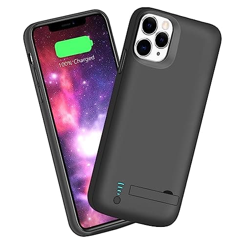 Image of Sitong Battery Case for iPhone 11 Pro Max, 6000mAh Rechargeable Extended Battery Charging Charger Case, Add 110% Extra Juice, Support Wired Headphones Black