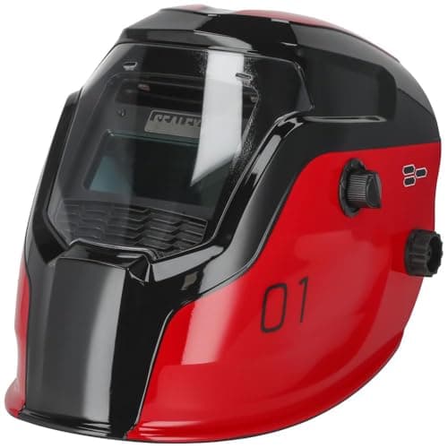 Image of Sealey Welding Helmet Auto Darkening Solar Powered True Colour - Shade 9-13 - Red - PWH1
