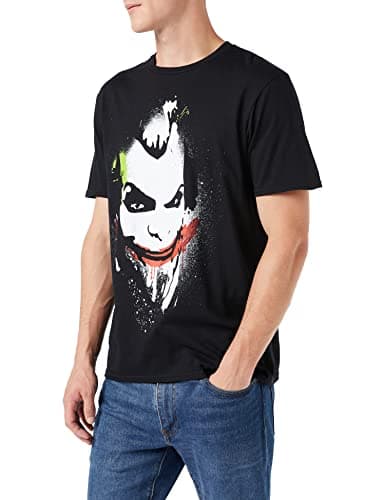 Image of DC Comics Men's Joker Big Face T Shirt, Black, L UK