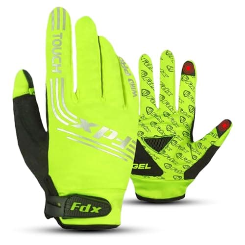 Image of FDX Full Finger Winter Cycling Gloves, Thermal Warm, Water Resistant, Windproof, Anti-Shocking Gel Padded Palms, Touchscreen, Breathable, Anti-Slip Men Women, Racing, MTB, Riding, Running(Yellow S)