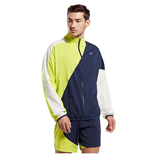 Image of Reebok Men's Running Woven Windbreaker Jacket, vector navy, S