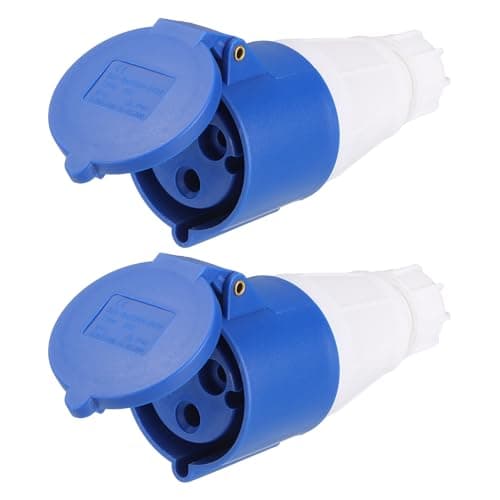 Image of sourcing map 2Pcs 32A 3 Pin CEE Industrial Socket Connector, 220-240V 2P+E IP44 Waterproof Female Connectors Activity Sockets for Aviation and Industry