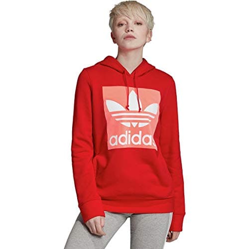 Image of adidas Originals Women's Trefoil Hooded Sweatshirt, Scarlet, X-Small